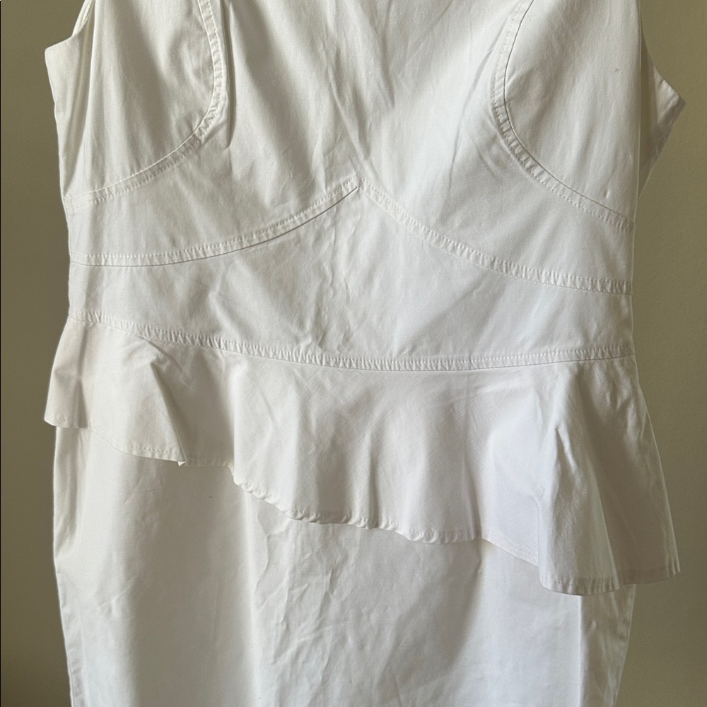DREW - white dress w/ ruffles - very flattering!